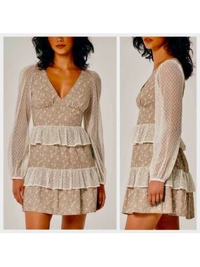 Abercrombie & Fitch Social Tourist Floral Ruffle Tiered Mini Dress